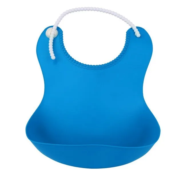 1 Pc Newest Baby Waterproof Bibs Solid Pocket-dimensional Leak-proof Feeding Bibs Pocket Newborn Baby Apron