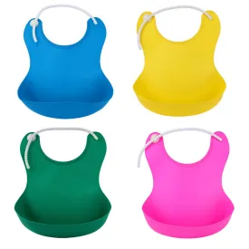 1 Pc Newest Baby Waterproof Bibs Solid Pocket-dimensional Leak-proof Feeding Bibs Pocket Newborn Baby Apron