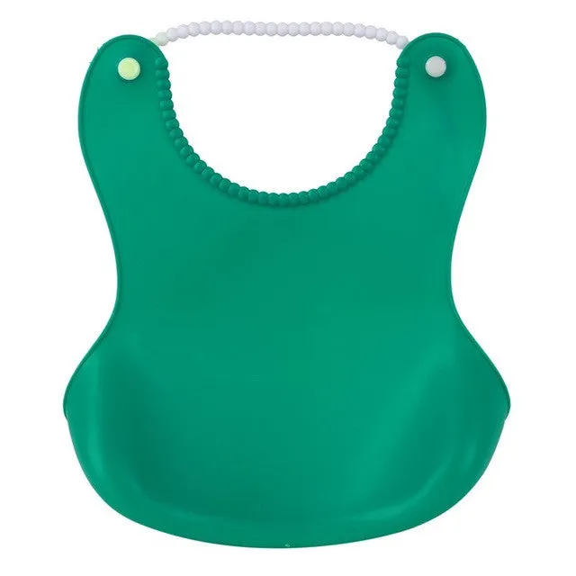 1 Pc Newest Baby Waterproof Bibs Solid Pocket-dimensional Leak-proof Feeding Bibs Pocket Newborn Baby Apron