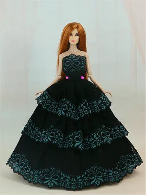 1 Pcs  Fashion  Wedding Dress Princess Gown Dress Clothes Gown For Barbie doll dress Free shipping