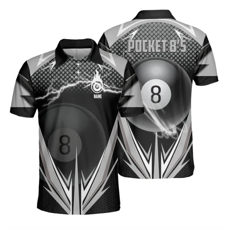 3D Print Billiard Shirt Men Women, Custom Billiard Polo Shirt, Billiard Team Gift