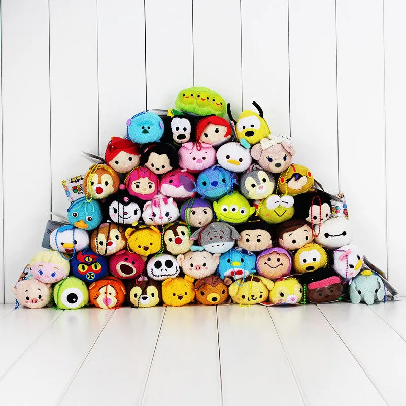 9-10CM Tsum Tsum Plush toys elf Screen Cleaner Mickey Duck Alice Elephant Stitch Mermaid Princess Spiderman woody juguetes Dolls