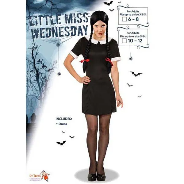 Adult Little Miss Wednesday Addams Family Style Costume