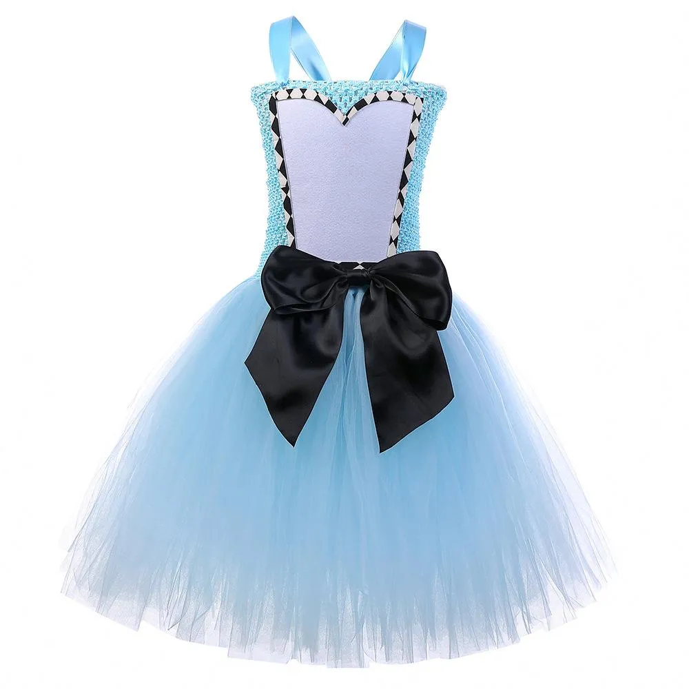 Alice in Wonderland Alice Princess Costume Kids Girls Cosplay Party Tutu Dress Halloween