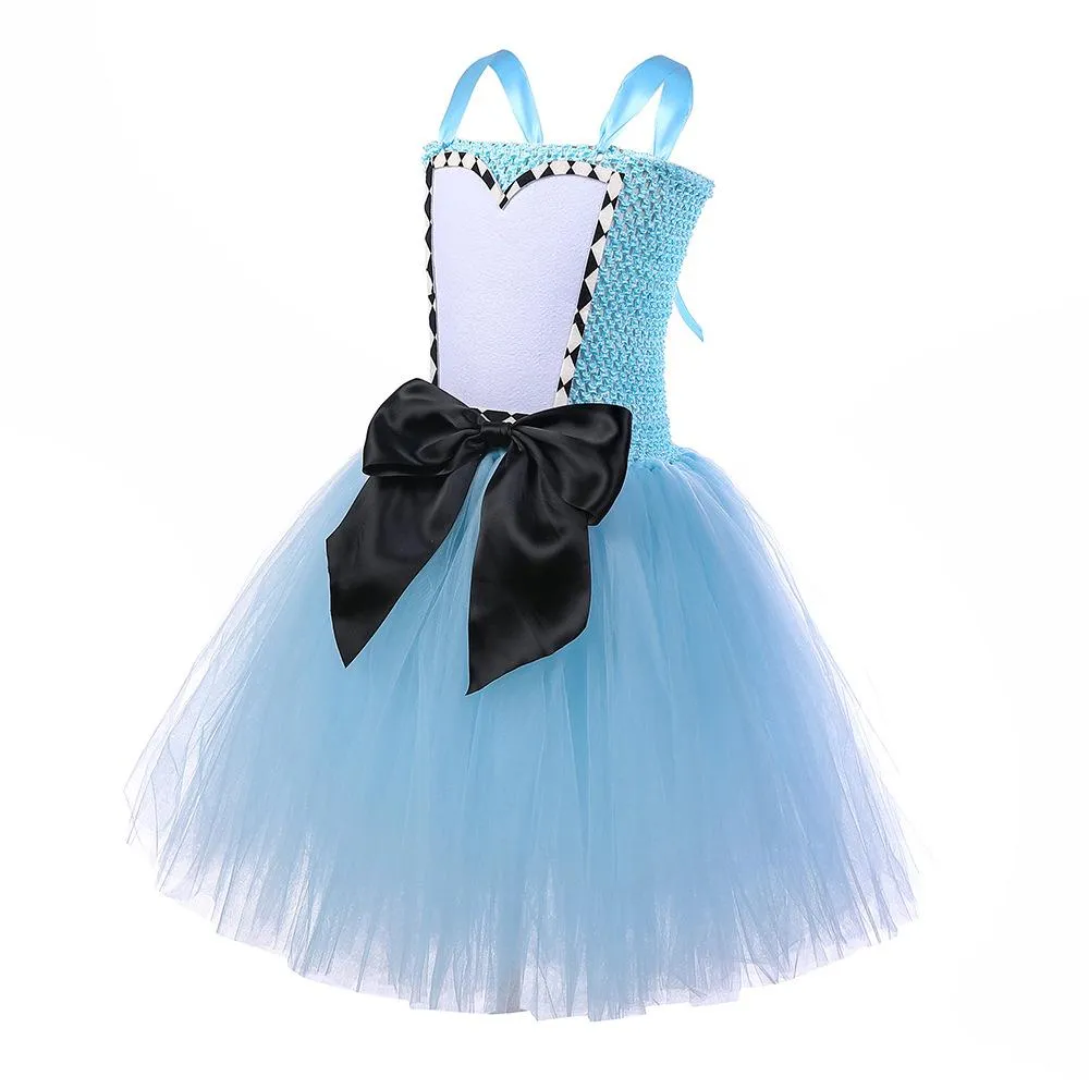 Alice in Wonderland Alice Princess Costume Kids Girls Cosplay Party Tutu Dress Halloween