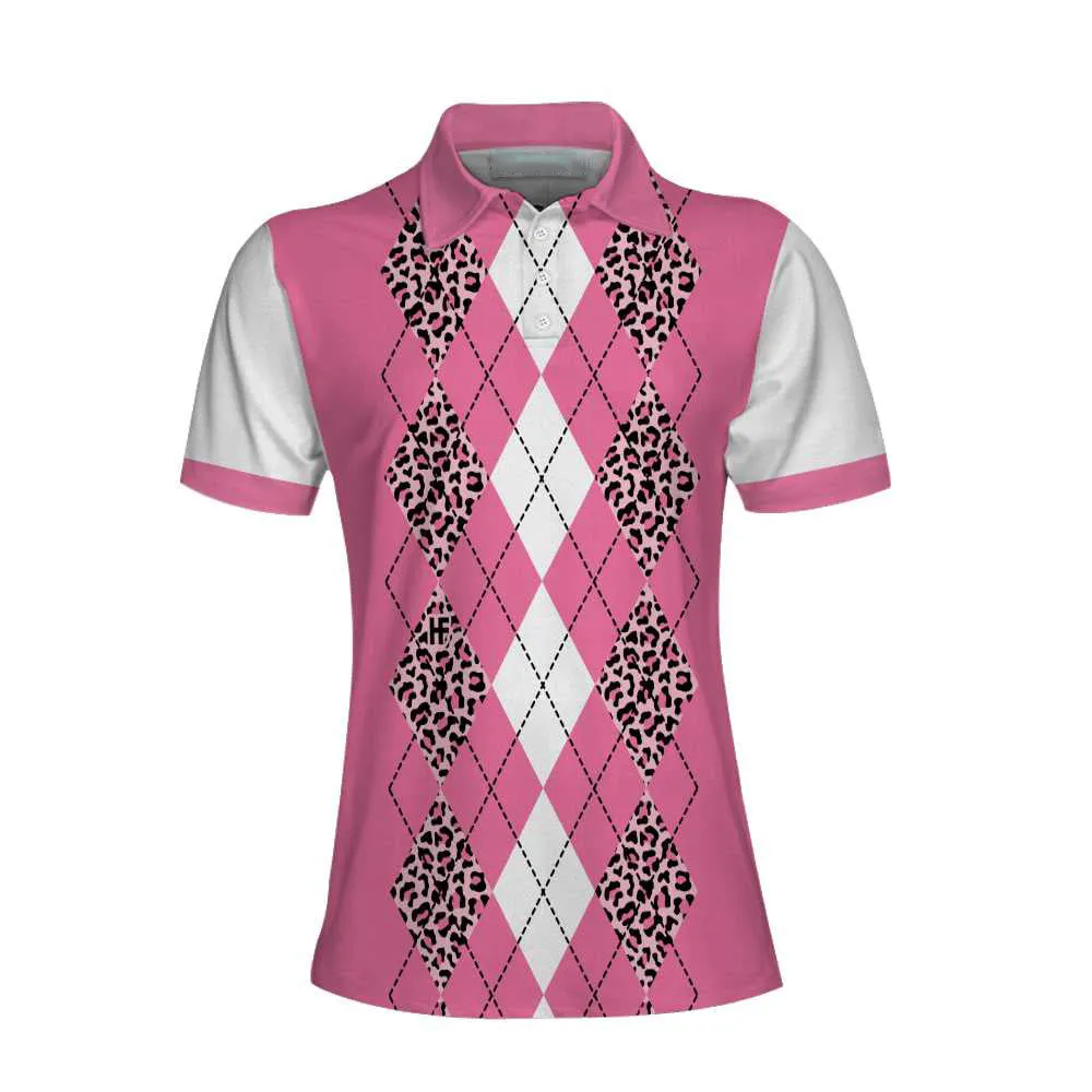 Are You Staring At My Putt Again Golf Short Sleeve Women Polo Shirt, White And Pink Argyle Pattern Golf Shirt For Ladies Coolspod