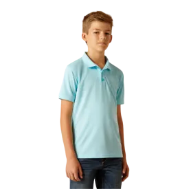 Ariat Kid's Boys Tek Cenote Aqua Polo Shirt