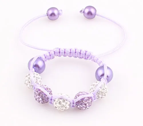 Baby Kids Shamballa Bracelet Pave Crystal Disco Ball Candy Beads Friendship Children Bracelets  Nice Gift for Children kids ZB76