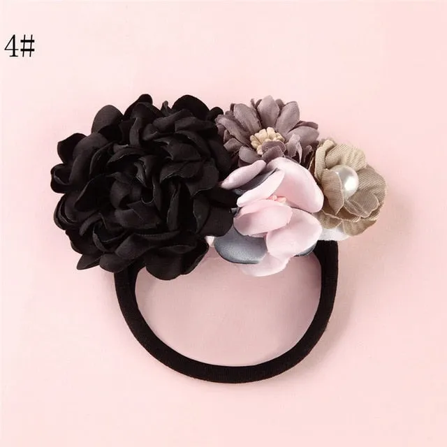 BalleenShiny Fashion Florals Headband Newborn Baby Elastic Princess Hairbands Child Kids Pearl Fresh Style Cute Headwear Gifts