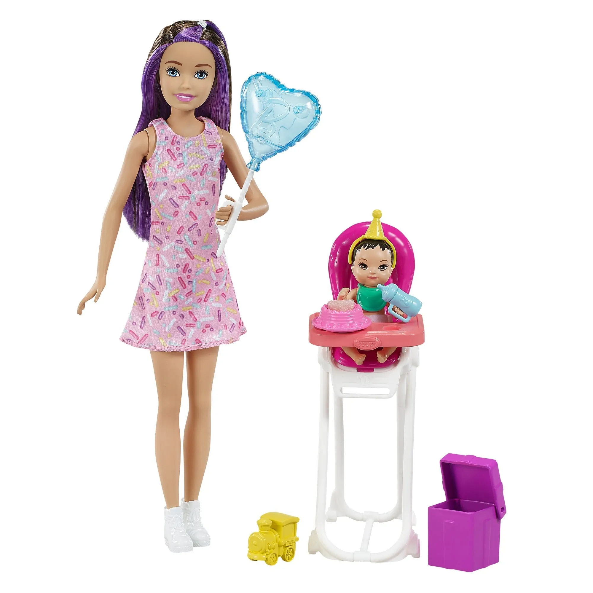 Barbie Skipper Babysitters Inc. Doll & Accessory Babysitter With Black/Purple Hair & High Chair