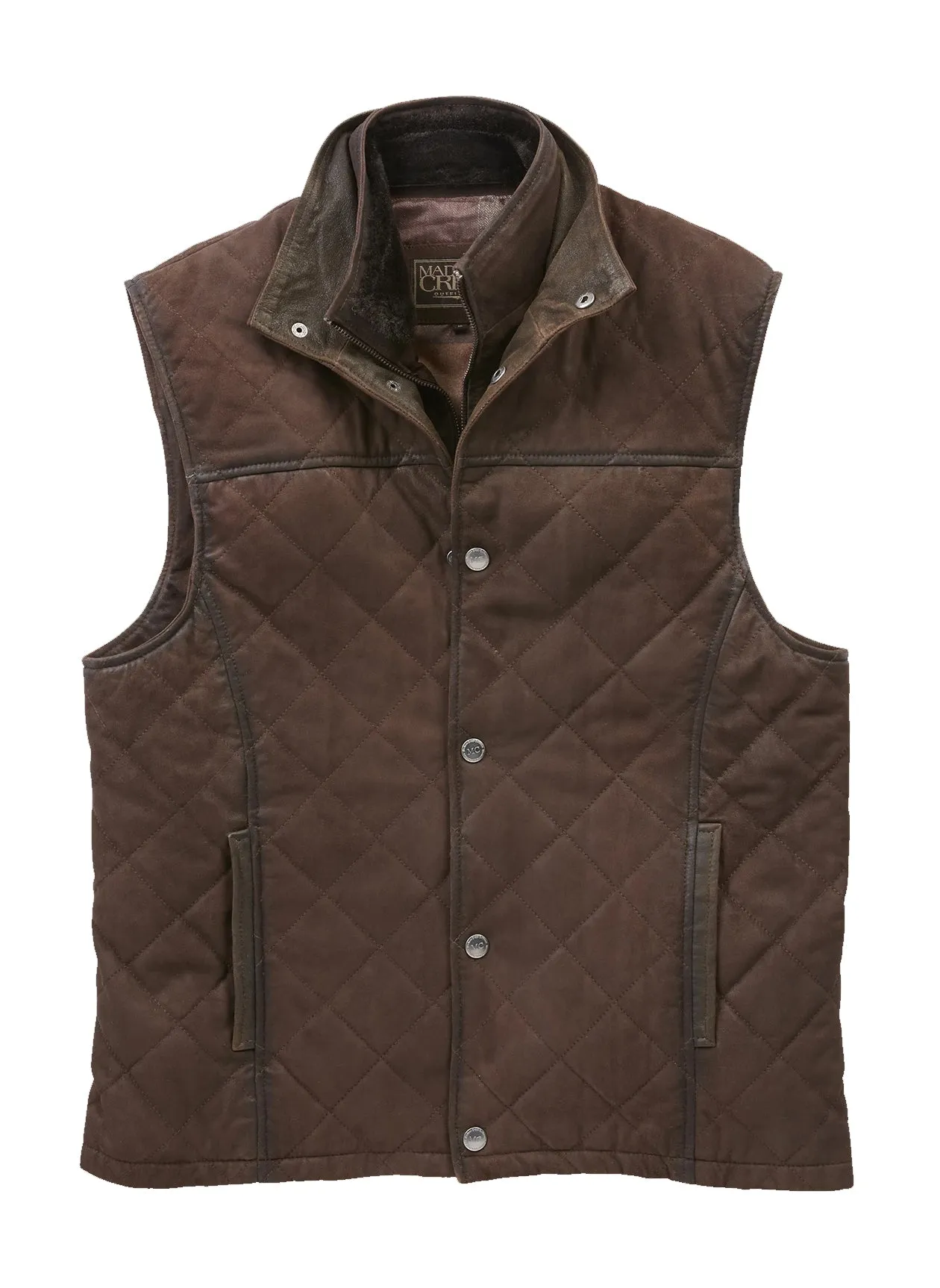 BEAVER CREEK LEATHER VEST - CHOCOLATE