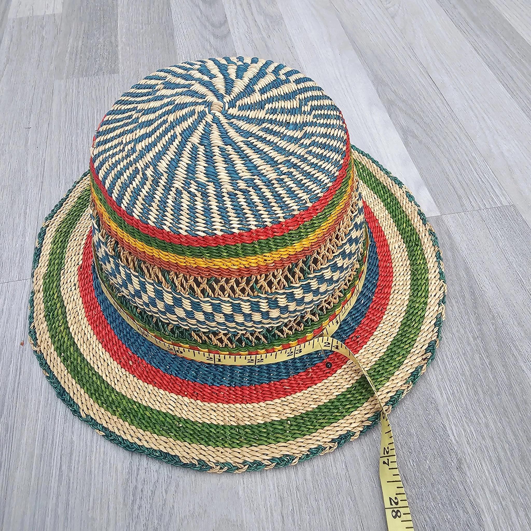 Bolga Hat - African Straw Hat - Straw Sun Hat - BH5