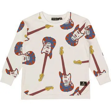 Boys Cotton Tee Shirt | Long Sleeve Guitar Alley | Rock Your Baby