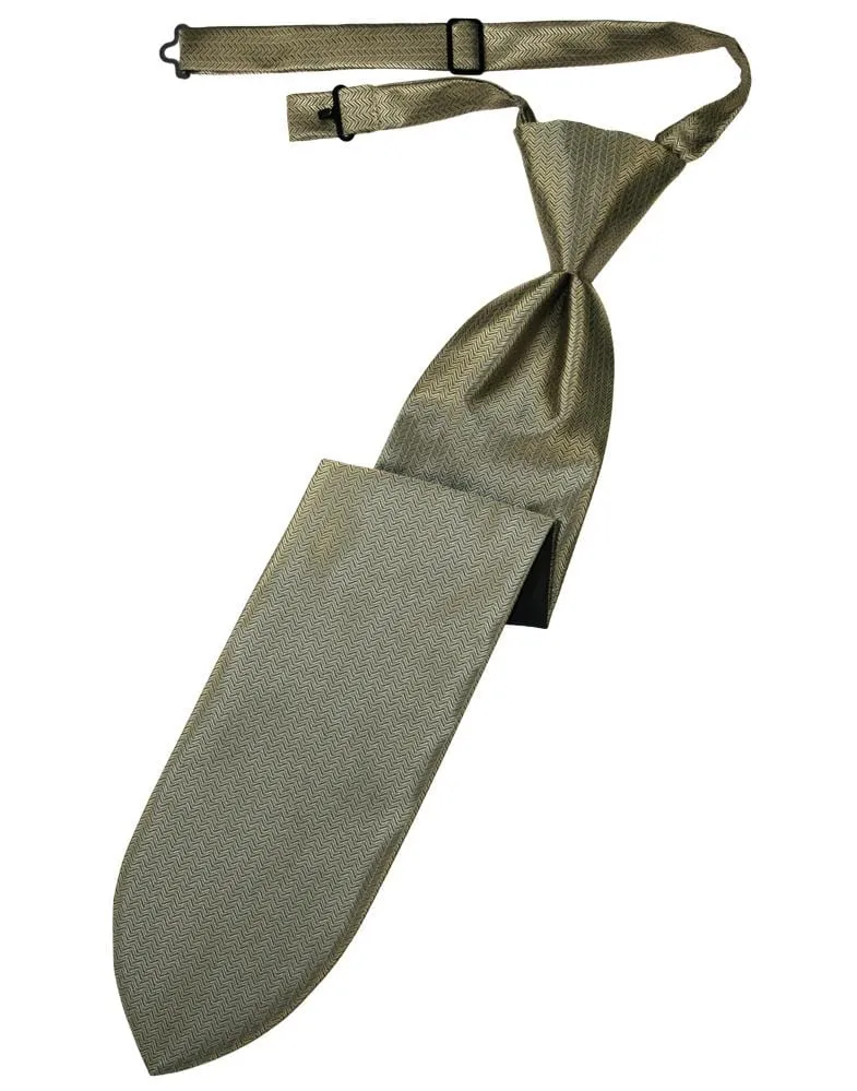 Champagne Herringbone Kids Necktie