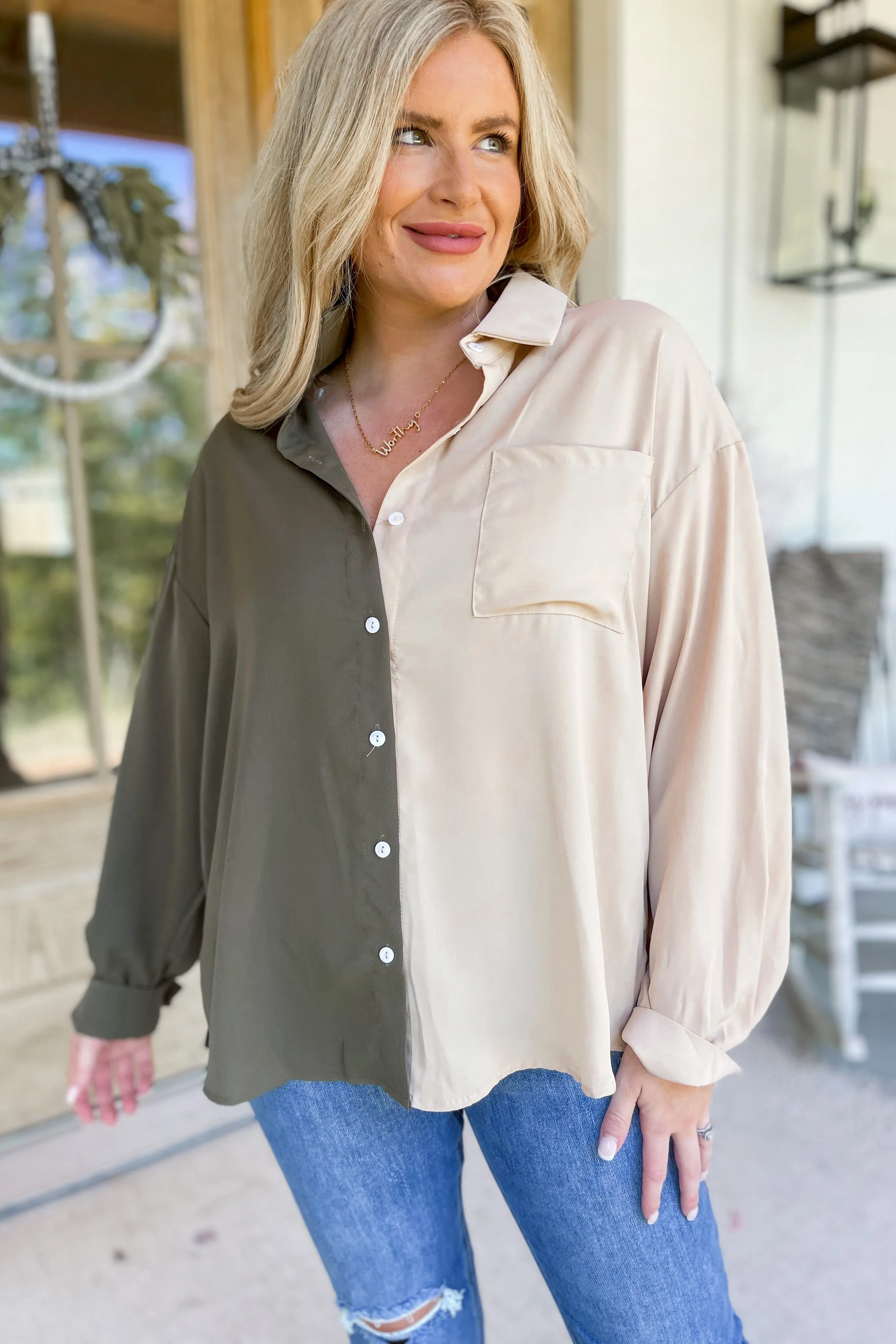 Cheyenne Easy Button Down Long Sleeve Blouse Top [S-3X] *FINAL SALE*