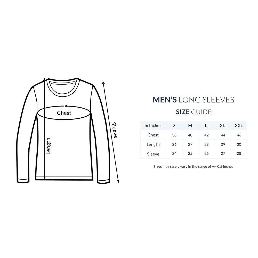 Coffee Lover Typography Round Neck Full Sleeves T-shirt for Men