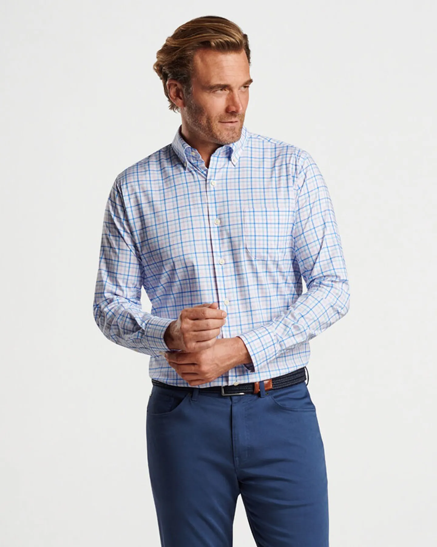 CUTLER COTTON-STRETCH SHIRT - PALMER PINK