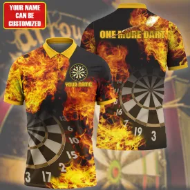 Darts Lovers Gift Fire Customized 3D Full Printed Men Thin Polo Shirt Collar Short Sleeve Street Wear Casual Tee