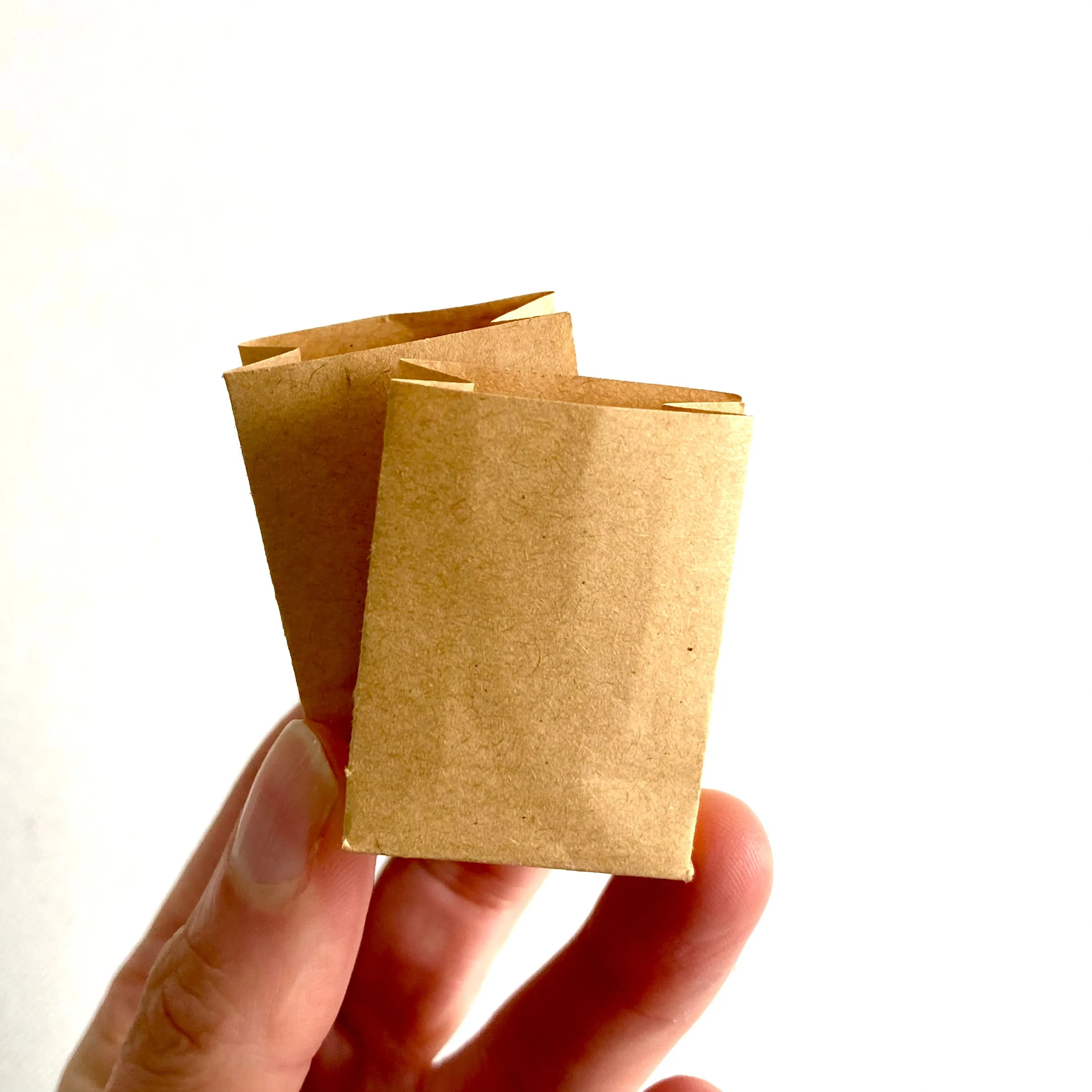 Dollhouse miniature bakery Brown paper bags 1/6 scale