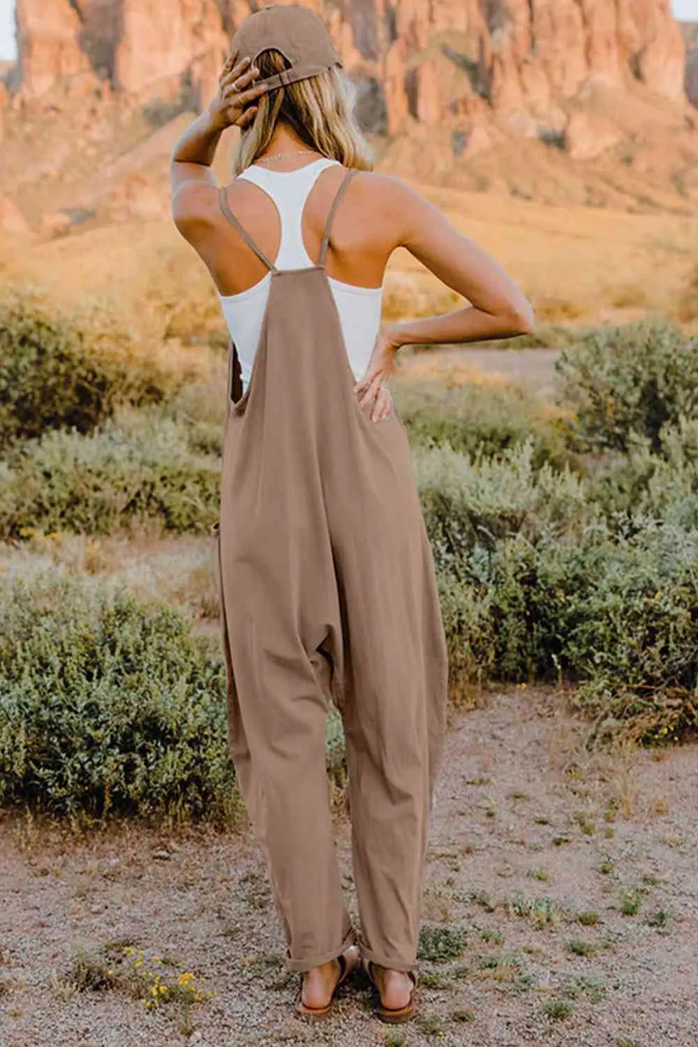 Double Take  V-Neck Sleeveless Jumpsuit with Pocket