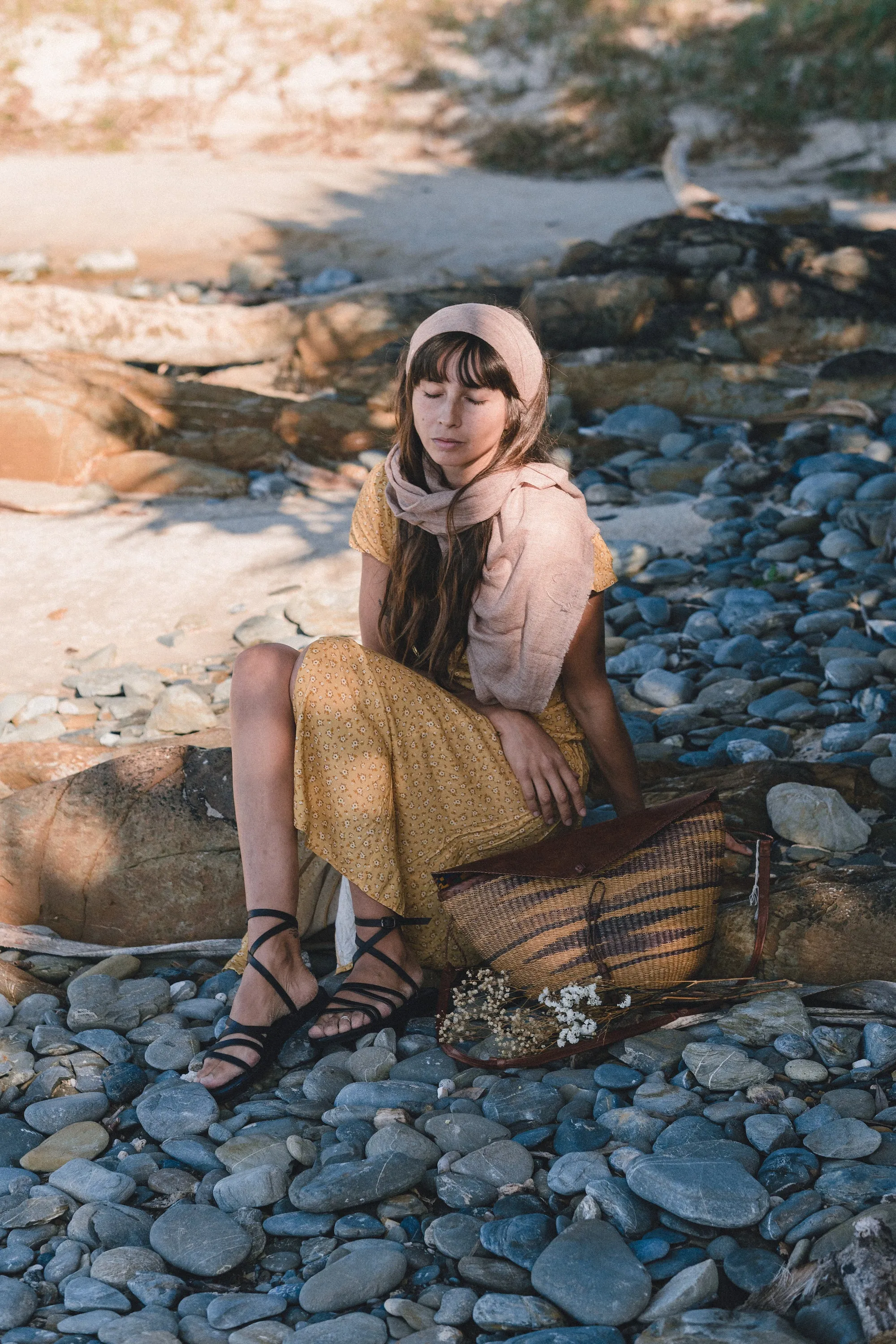 Earthy Sand Colour Cashmere Scarf