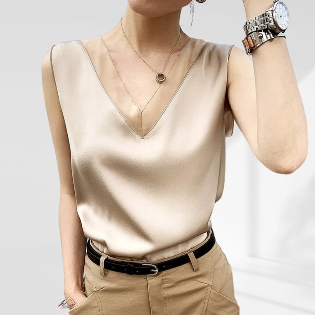 Elegant Sleeveless Silk Top