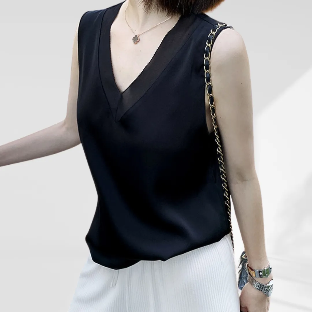 Elegant Sleeveless Silk Top