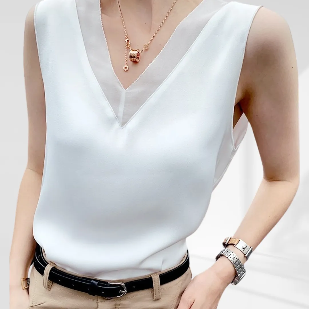 Elegant Sleeveless Silk Top