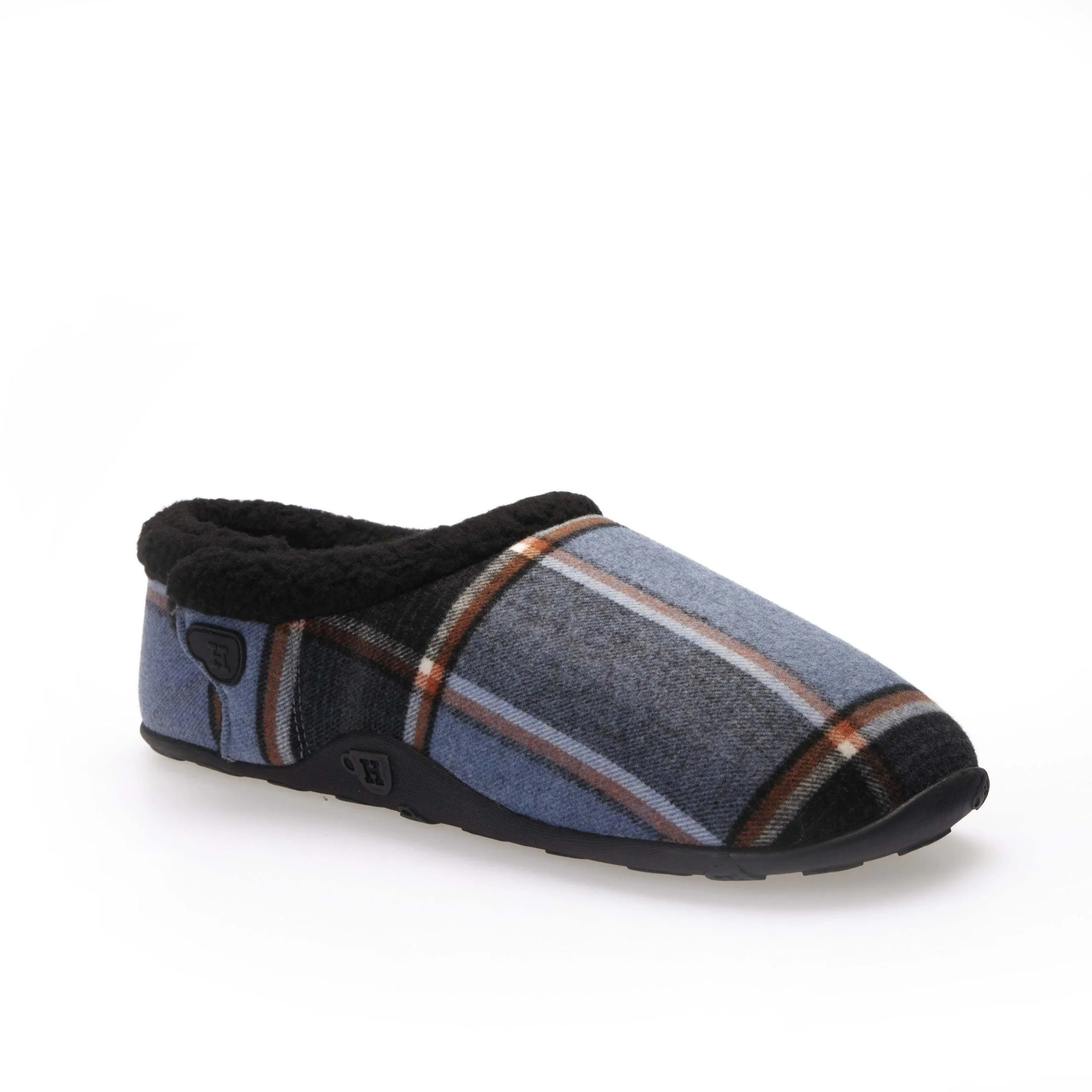 Freddie Kids - Blue Orange Check Children's Slippers