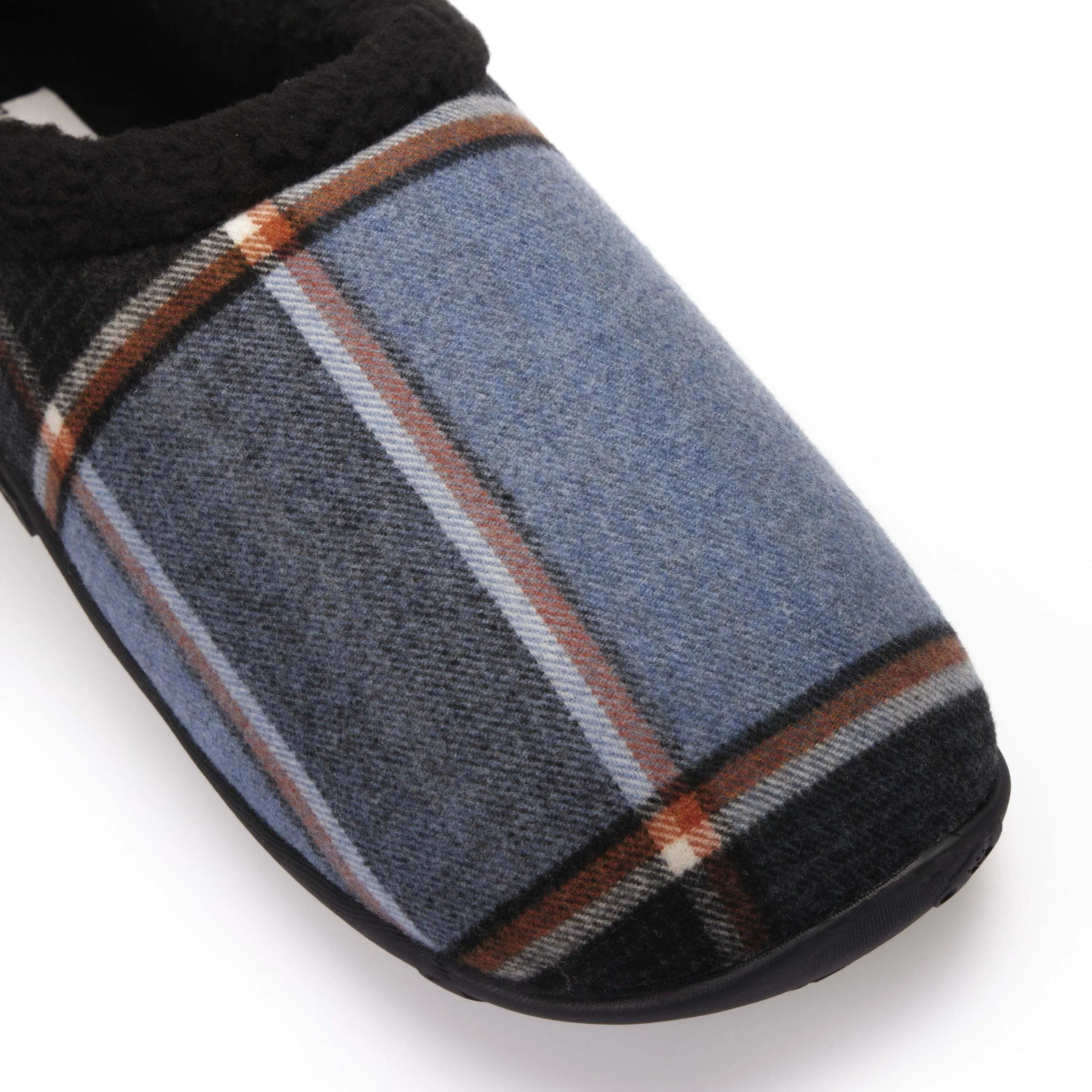 Freddie Kids - Blue Orange Check Children's Slippers