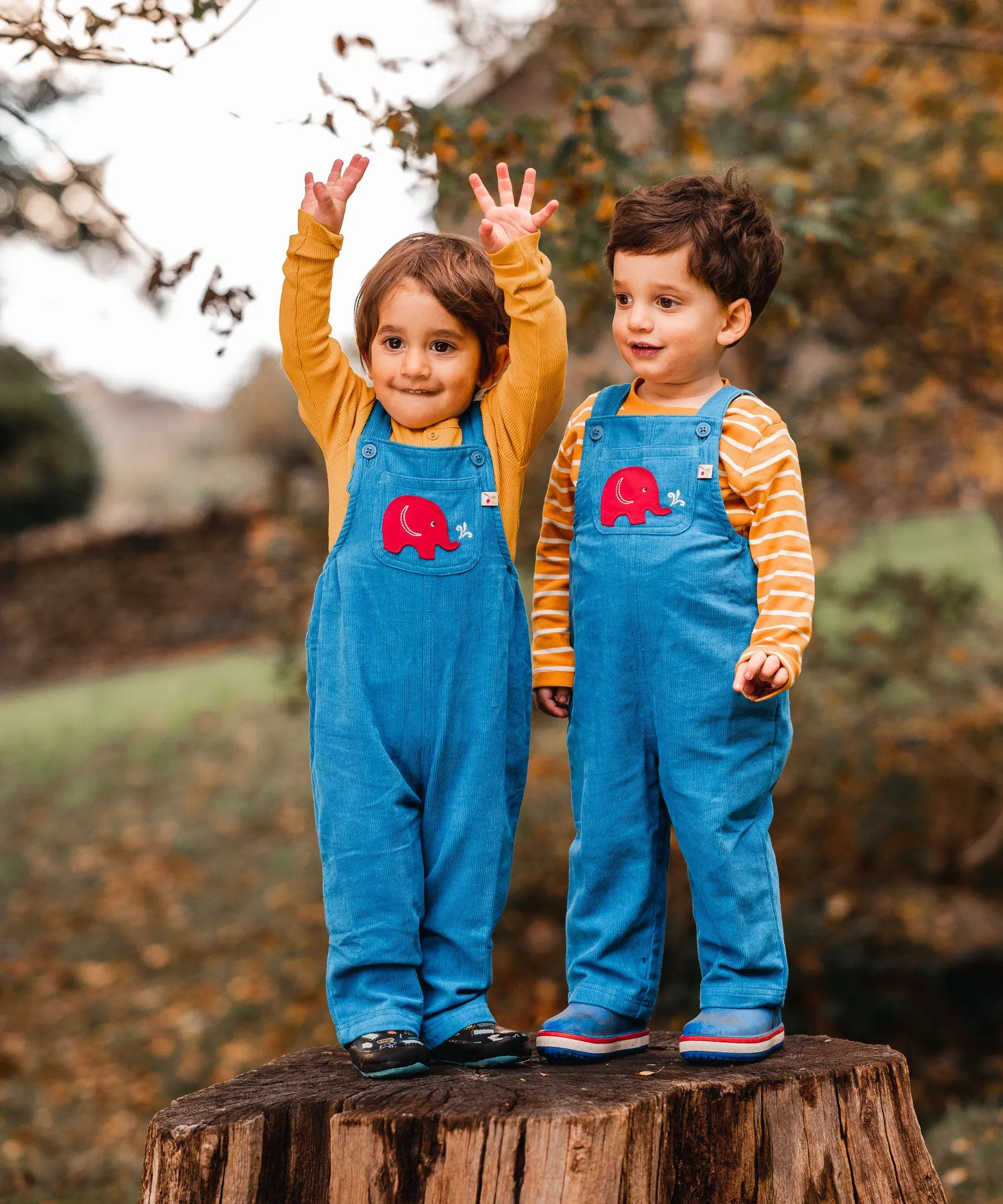 Frugi Babipur Kids Blue Cord Dungarees