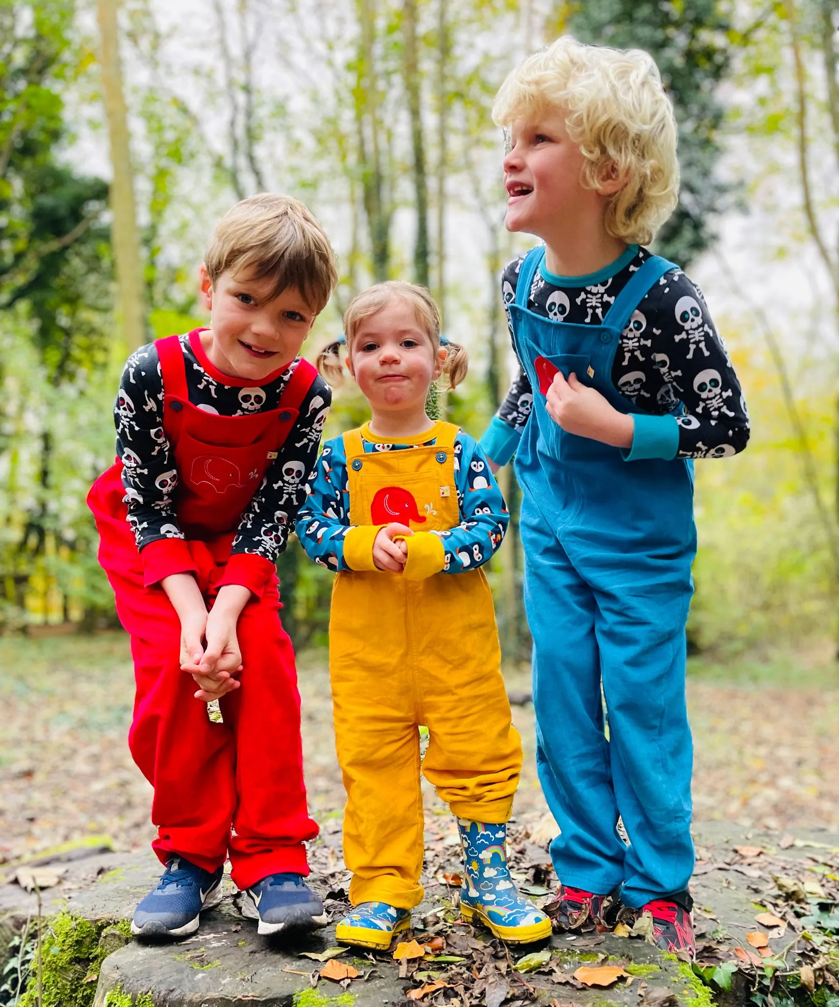 Frugi Babipur Kids Blue Cord Dungarees