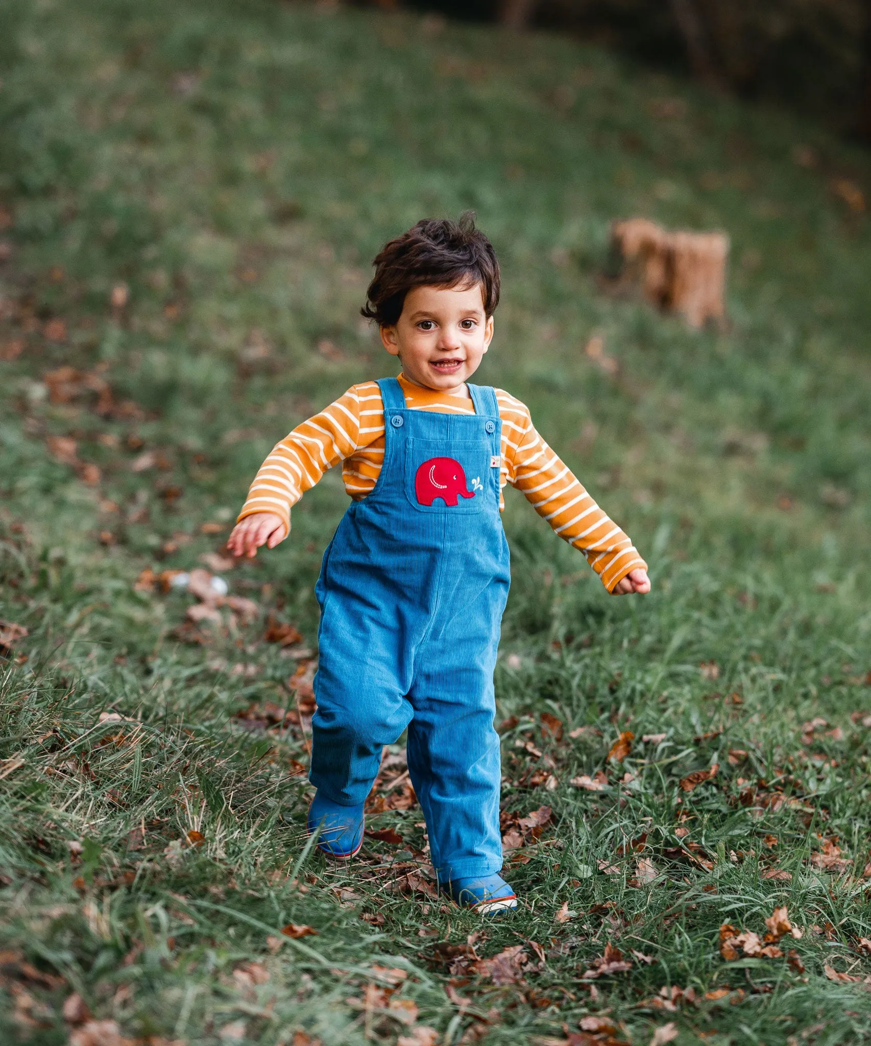 Frugi Babipur Kids Blue Cord Dungarees