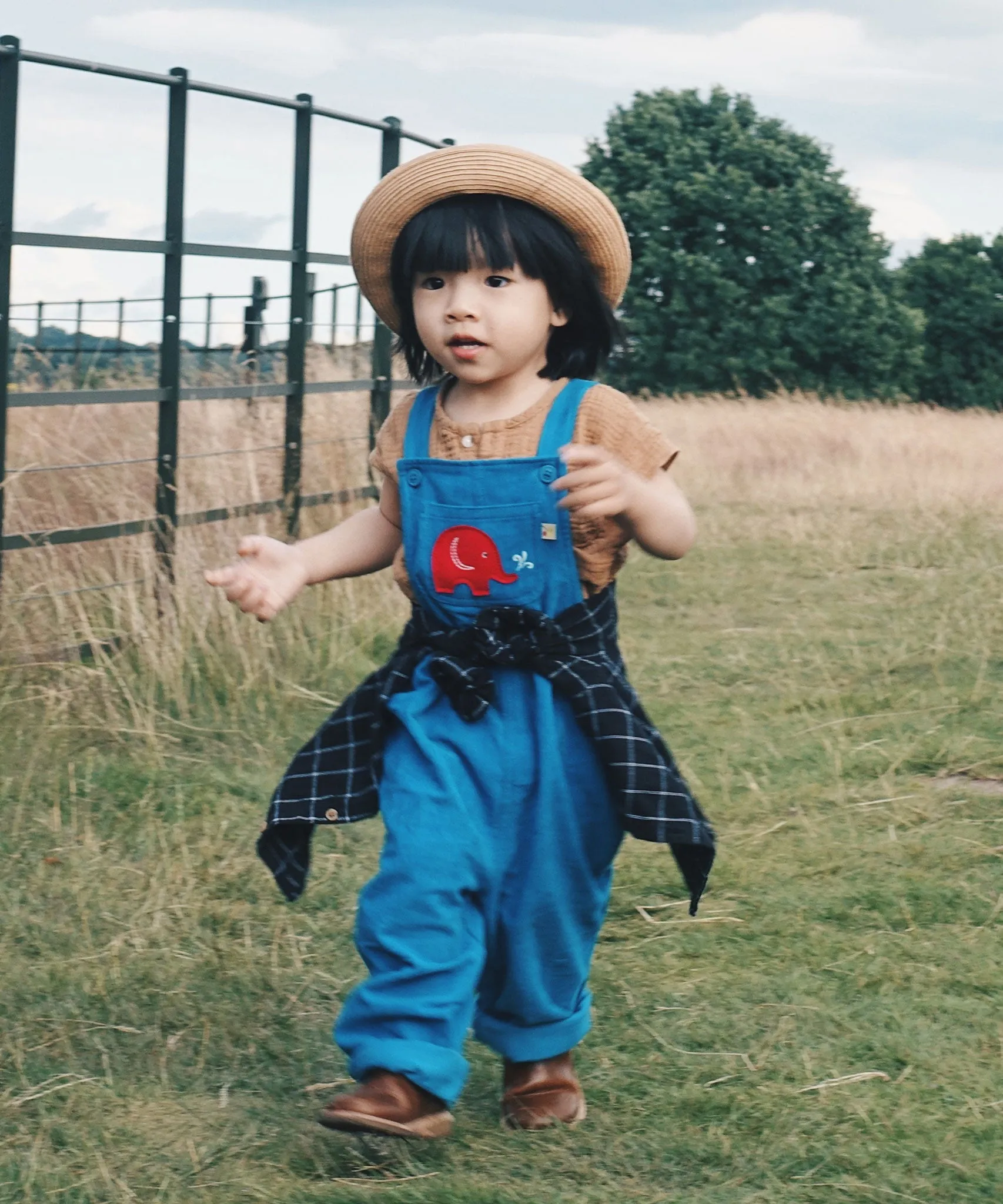 Frugi Babipur Kids Blue Cord Dungarees