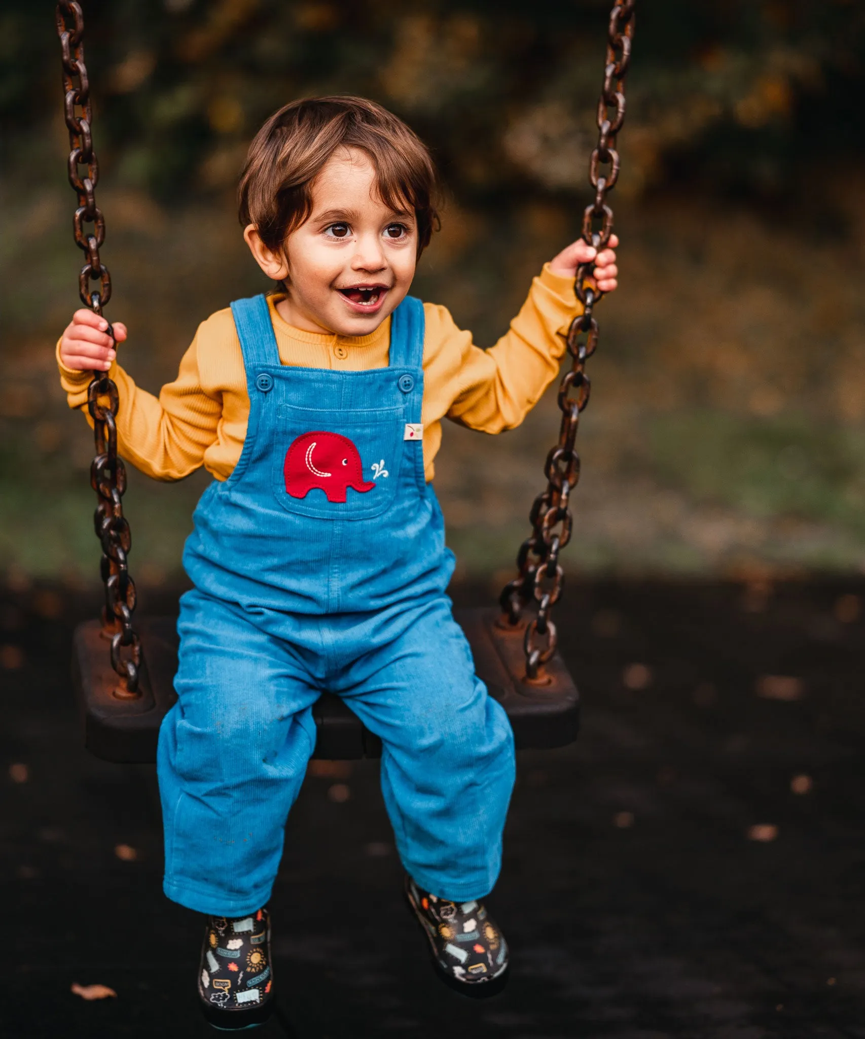 Frugi Babipur Kids Blue Cord Dungarees