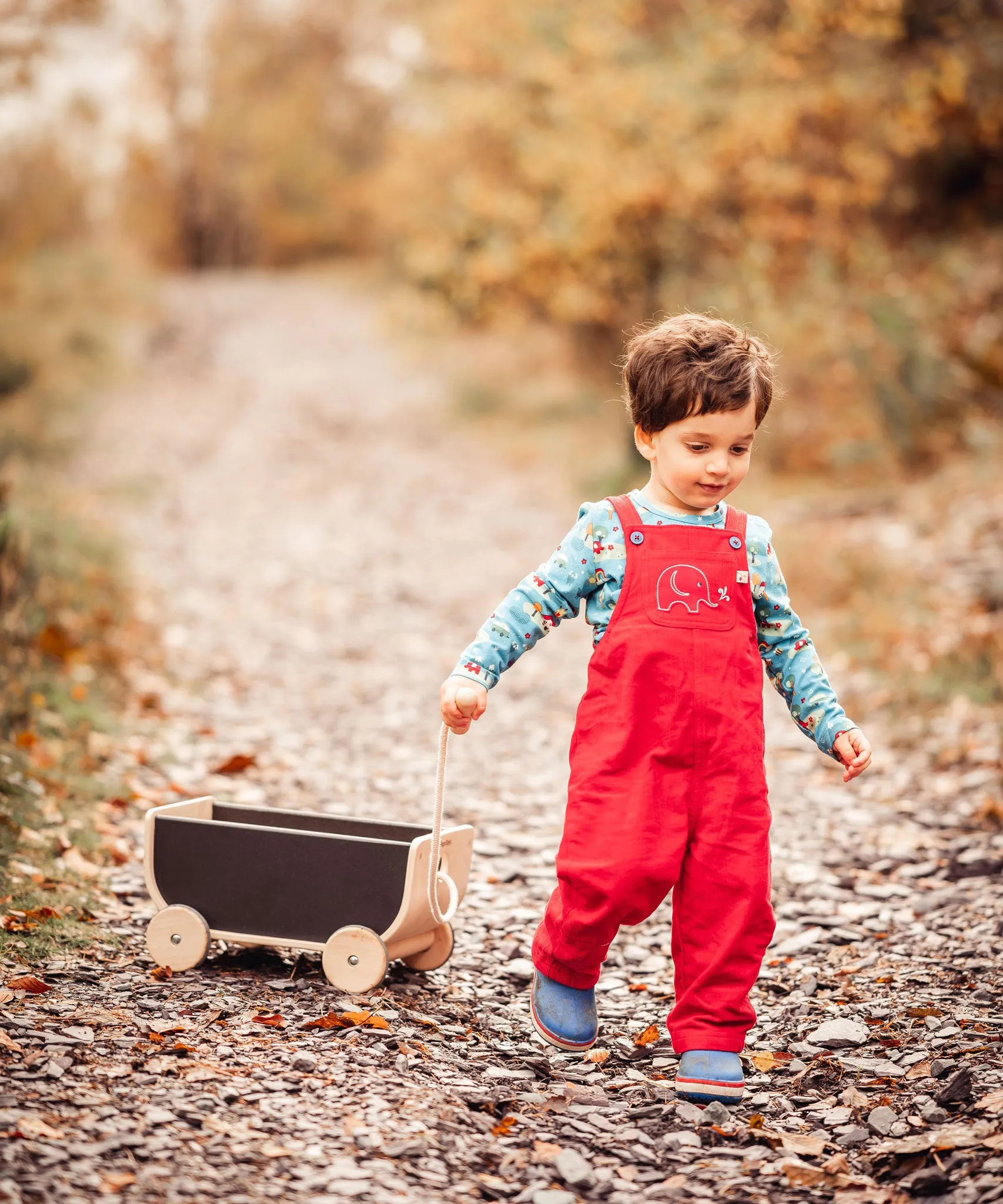 Frugi Babipur Kids Red Cord Dungarees