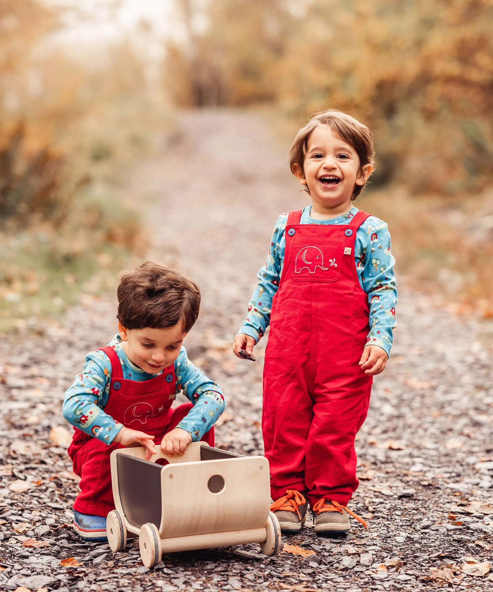 Frugi Babipur Kids Red Cord Dungarees