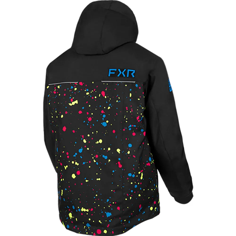 FXR  Youth Kicker Jacket F.A.S.T. HydrX Thermal Flex Insulated Black Splatter