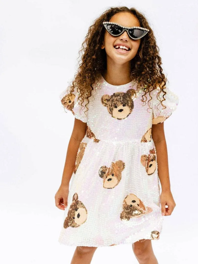 Girls Dresses | Sequin Bear Dress | Lola and The Boys