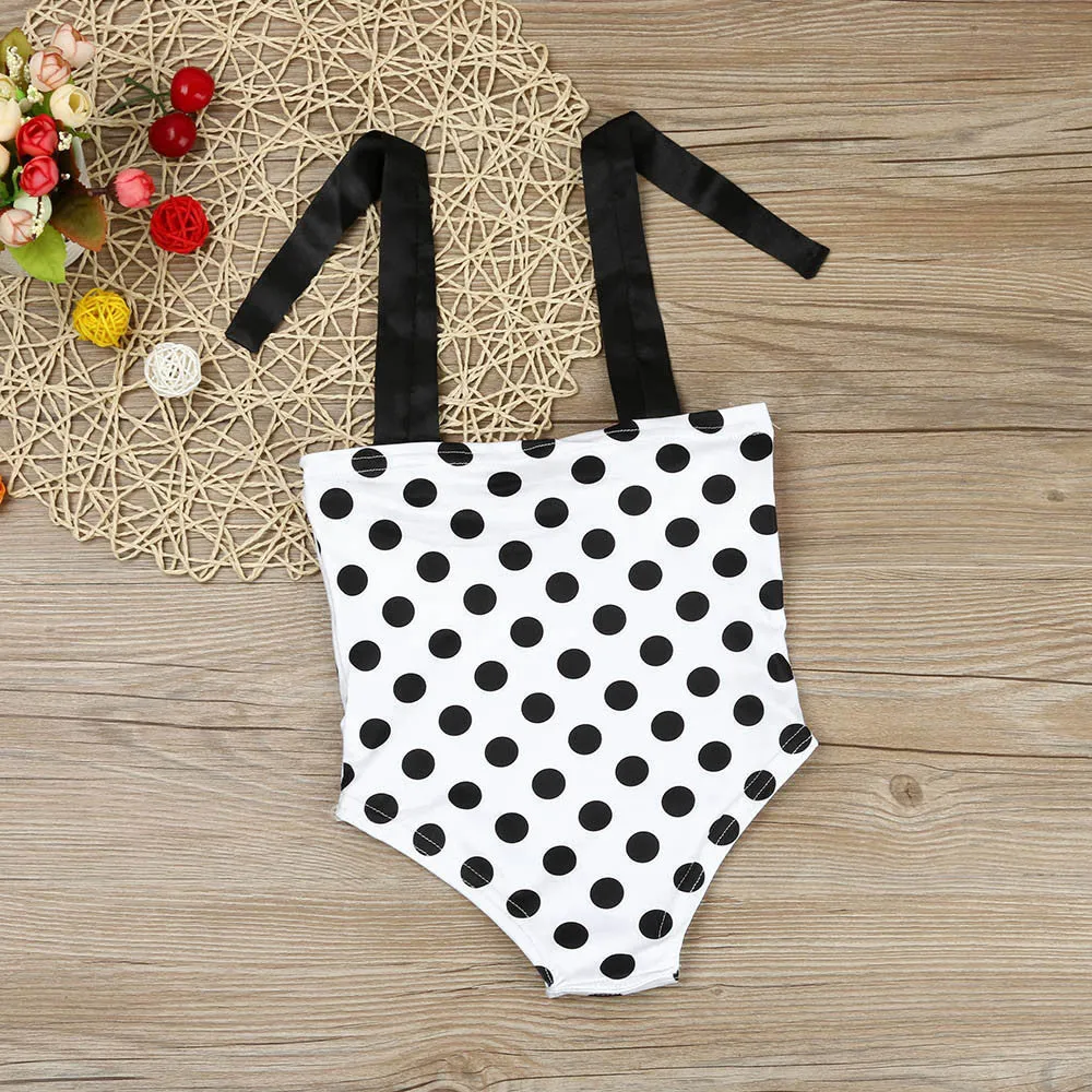 Girls Polka Dot One Piece Swimsuit- Size 2 - 6 years