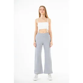 Grey Wide Leg High Trousers