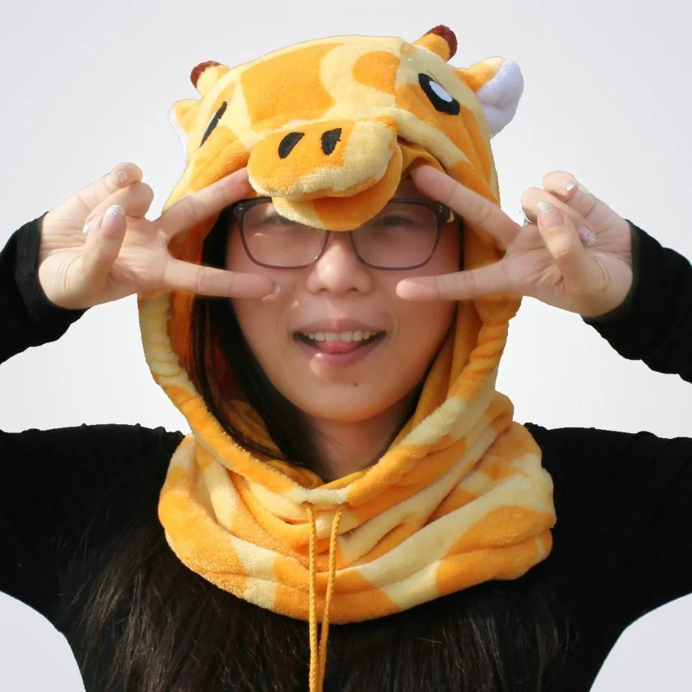 Griaffe animal Kigurumi Neck warmer Hooded hat