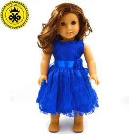 Handmade 15 Colors Princess Dress Doll Clothes for 18 inch Dolls American Girl Doll Clothes and Accessories D-9