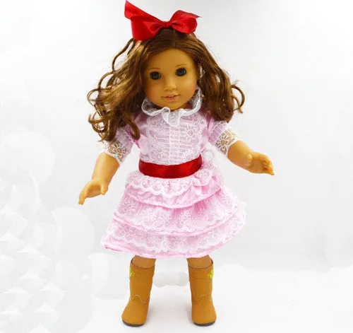 Handmade 15 Colors Princess Dress Doll Clothes for 18 inch Dolls American Girl Doll Clothes and Accessories D-9