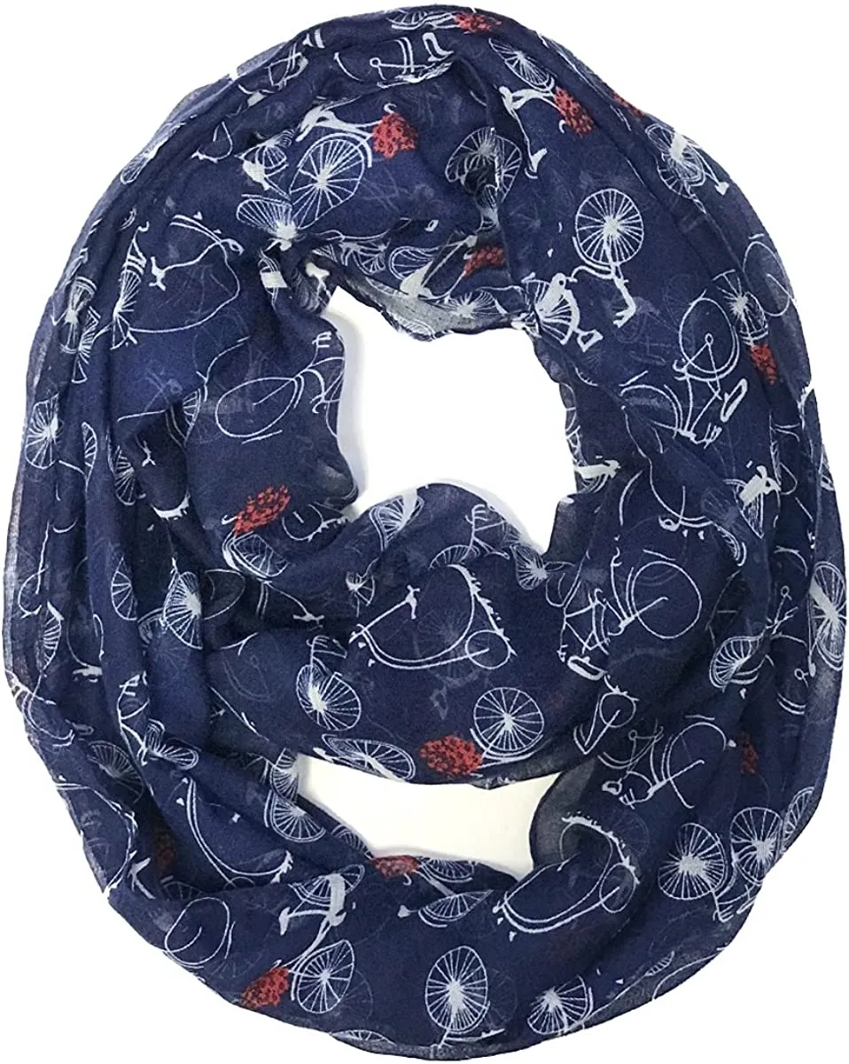 Infinity Scarf Lightweight Bicycle Print