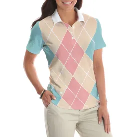 Just A Girl Who Loves Bowling Short Sleeve Polo Shirt, Plaid Pattern Bowling Polo Shirt For Female Bowlers Coolspod