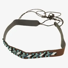 Kenya | Turquoise Beaded Leather Hat Band