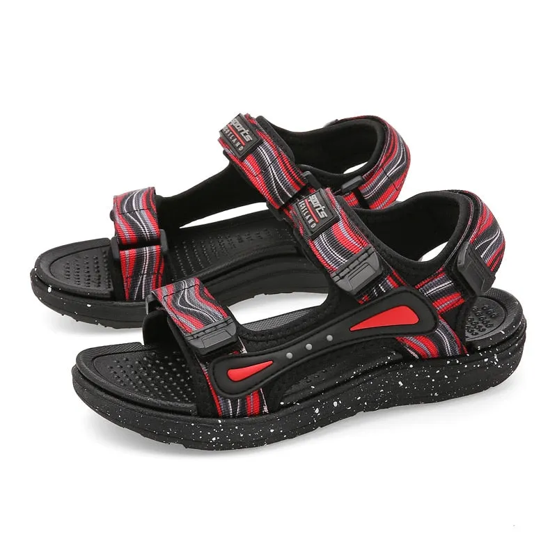 Kids Boys Sandals Beach Shoes Breathable Flat Sandals EVA Leather Children Outdoor Shoes - YBSD50558