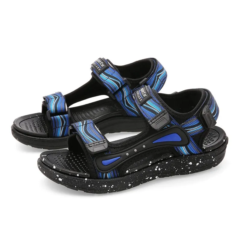 Kids Boys Sandals Beach Shoes Breathable Flat Sandals EVA Leather Children Outdoor Shoes - YBSD50558