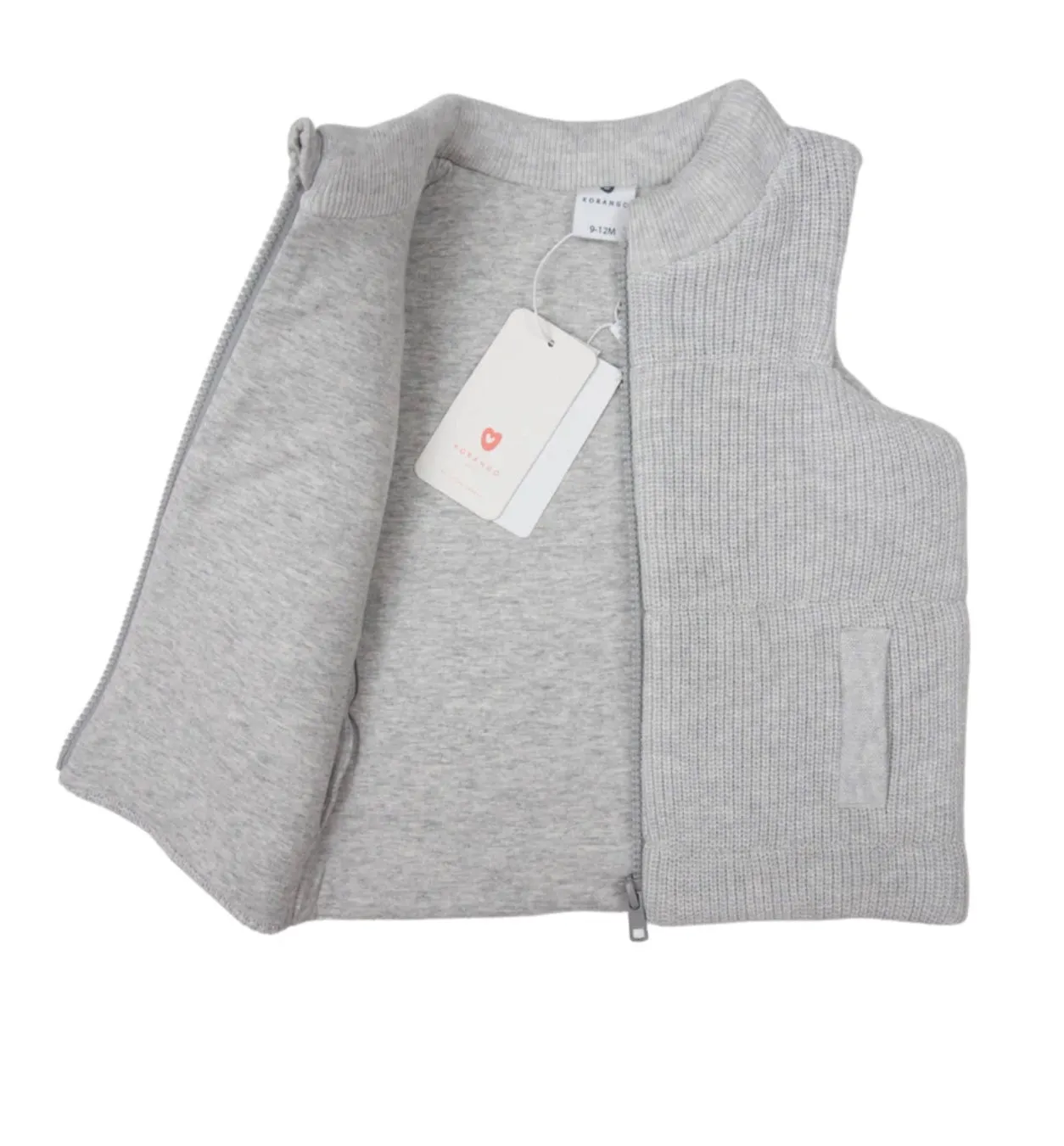 Korango Lined Knit Vest- grey marle